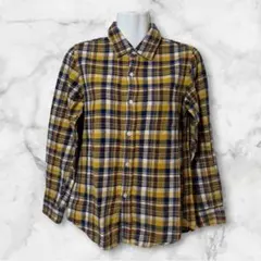 【cinq】 長袖チェック柄/シャツ/黄色系/F/日本製