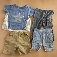 80センチ半袖Tシャツとハーフパンツセット