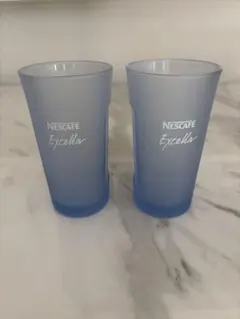 Nescafé Excella 青い半透明グラス 2個　アイスコーヒーグラス