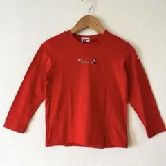美品　ミキハウス　長袖ロングTシャツ120サイズ ロゴ　赤