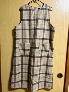 merlotノースリーブチェックワンピース