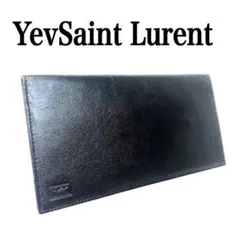 【未使用級】イヴ・サンローラン　二つ折り長財布　レザー　ブラック　YSL 人気