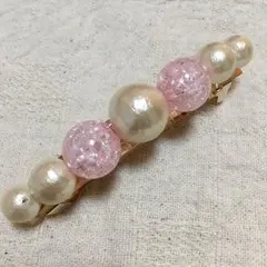 ✾コットンパールのバレッタ✾