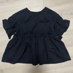 美品 TREFLE+1 トレフルプランワン フリルブラウス ブラック Fサイズのサムネイル