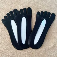 5本指ソックス　3足セット　靴下　滑り止め付　5本指　フットカバー　脱げにくい