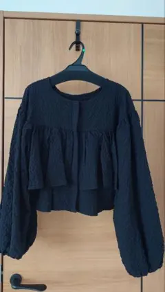 mystic トップス ブラウス ショート丈 黒