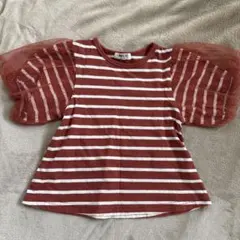 BREEZE ストライプ フリル袖 Tシャツ 100