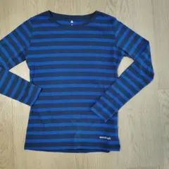 mont-bell 長袖 ボーダー Tシャツ ブルー M