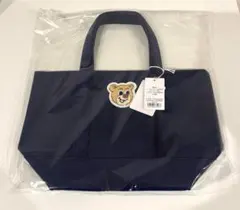 フェイラー　オールドテディ　ワッペントートバッグ　ネイビー