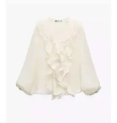 ザラ　フリルシャツ