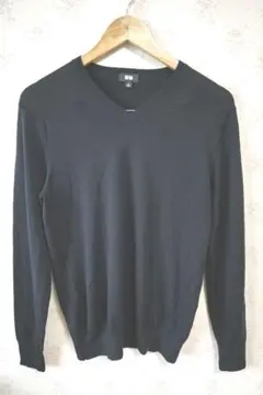 ☆UNIQLO ユニクロ 薄手 長袖 Vネック ニットセーター ネイビー S☆