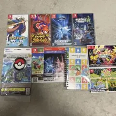ポケモン ゲーム2つ&アルセウスV&ピカチュウスカバイプロモ&マップ付き