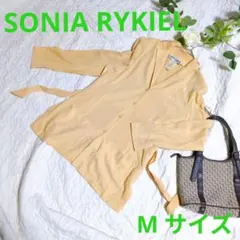 【SONIA RYKIEL】 イエロー カーディガン Mサイズ　ウエストリボンのサムネイル