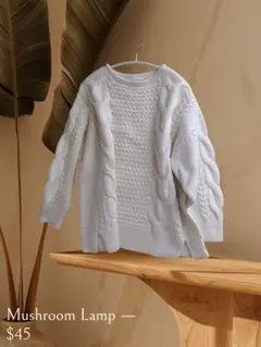 AMERICAN HOLIC ホワイト ケーブルニット L