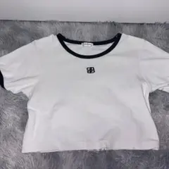 INGNI 半袖トップス 白 黒 ロゴ シンプル 韓国系