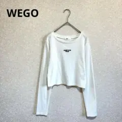 WEGO ウィゴー ロゴ刺繍クロップドリブロンT ホワイト F