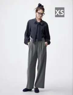GU タックワイドパンツ ダークグレー　丈標準