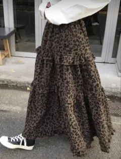 SHEINレオパード柄 ロングスカート