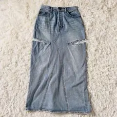 新品】sea room lynn ホワイト デニム サロペット スカート - メルカリ