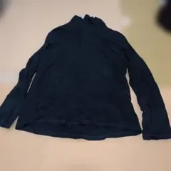 H332 ダークブルー 紺色？ タートルネックネック長袖　フリース