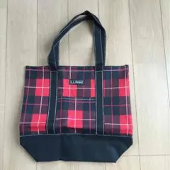 赤黒チェック柄トート