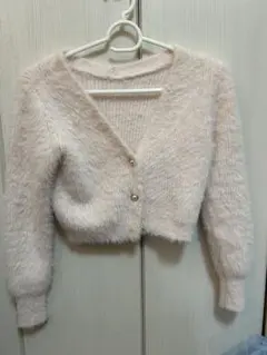 淡いピンクのファーカーディガン/結婚式/記念