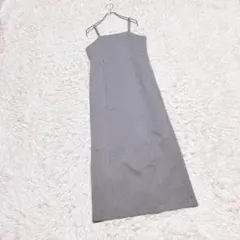 【GLACIER】　キャミワンピース　（Ｍ）　ロング　ノースリーブ　千鳥格子柄