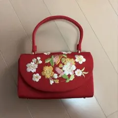 成人式 卒業式 和装用バッグ 花柄刺繍
