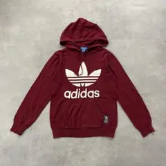 adidas アディダス ニットパーカー バーガンディ トレフォイルEC34