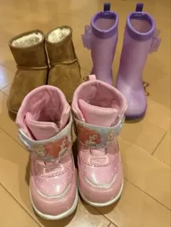 アリエル LEDライト付き ピンクブーツ 17.0 セット