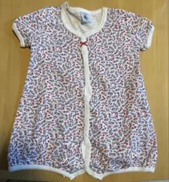 【美品】プチバトー　半袖ロンパース　小花柄　12m 74cm