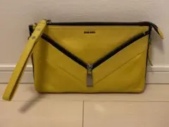 DIESEL ディーゼル クラッチバッグ 本革 黄色