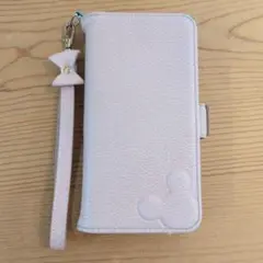 【傷あり】手帳型スマホケース ピンク ストラップ付き