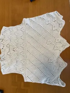 レース編み ホワイト ノースリーブニットベスト