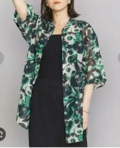 Beauty&Youthユナイテッドアローズ フラワープリントバンドカラーシャツ