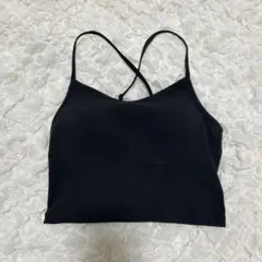 GUブラックリブ編みブラトップ