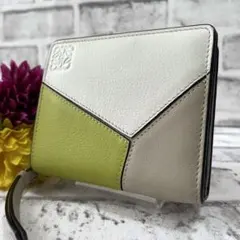 美品 LOEWE ロエベ アナグラム パズル スリムジップウォレット 二