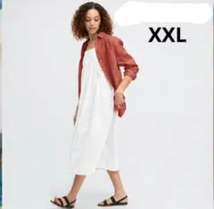 ユニクロリネン ブレンド ギャザーキャミソールワンピース +