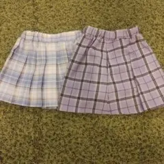 チェック柄プリーツスカート2点セット