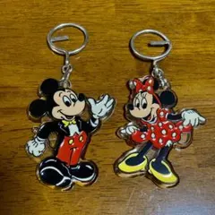 ミッキー マウス＆ミニー、アクリル、レトロキーホルダー
