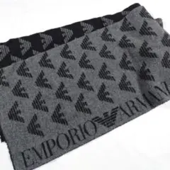 EMPORIO ARMANI マフラー イタリア製 グレー ブラック