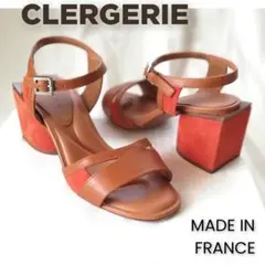 『CLERGERIE│クレジュリー』太ヒール│本革サンダル│37.5│ 24cmのサムネイル