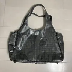 慈雨 センソユニコ トートバッグ ブラック ナイロン×レザー 大容量