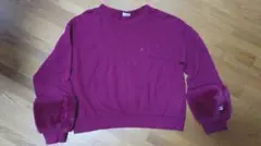 ラブトキシック　Championコラボ　袖フェイクファートレーナー赤 140cm