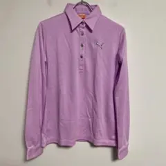PUMA ラベンダー 長袖ポロシャツ M