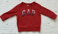 【美品】80センチ　GAP 長袖ロゴトレーナー　赤　レッド