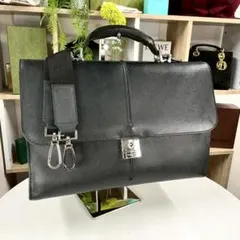 BALLY 2way シュリンクレザー ビジネスバッグ