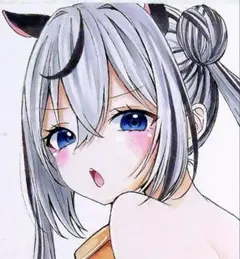 オリジナル創作イラスト　手描きイラスト