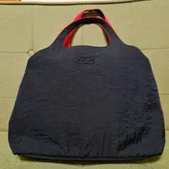 トートバッグ　赤×黒　仕切り3つ！