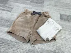 petit mainコーデュロイショートパンツとレギンスセット